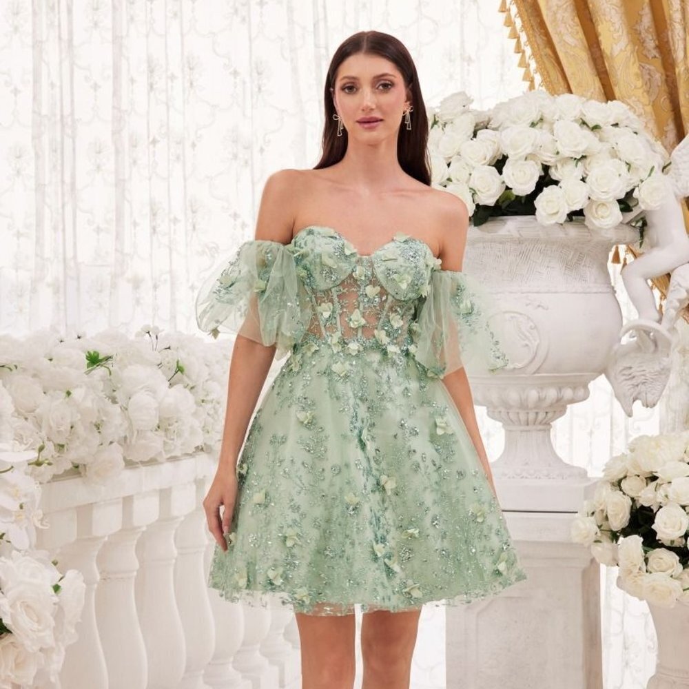 NEW SHORT OFF THE SHOULDER SLEEVELESS BABY DOLL DRESS WITH ZIPPER BACK CD KV1089